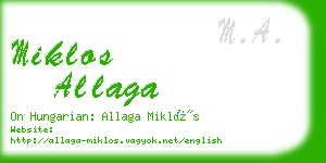 miklos allaga business card